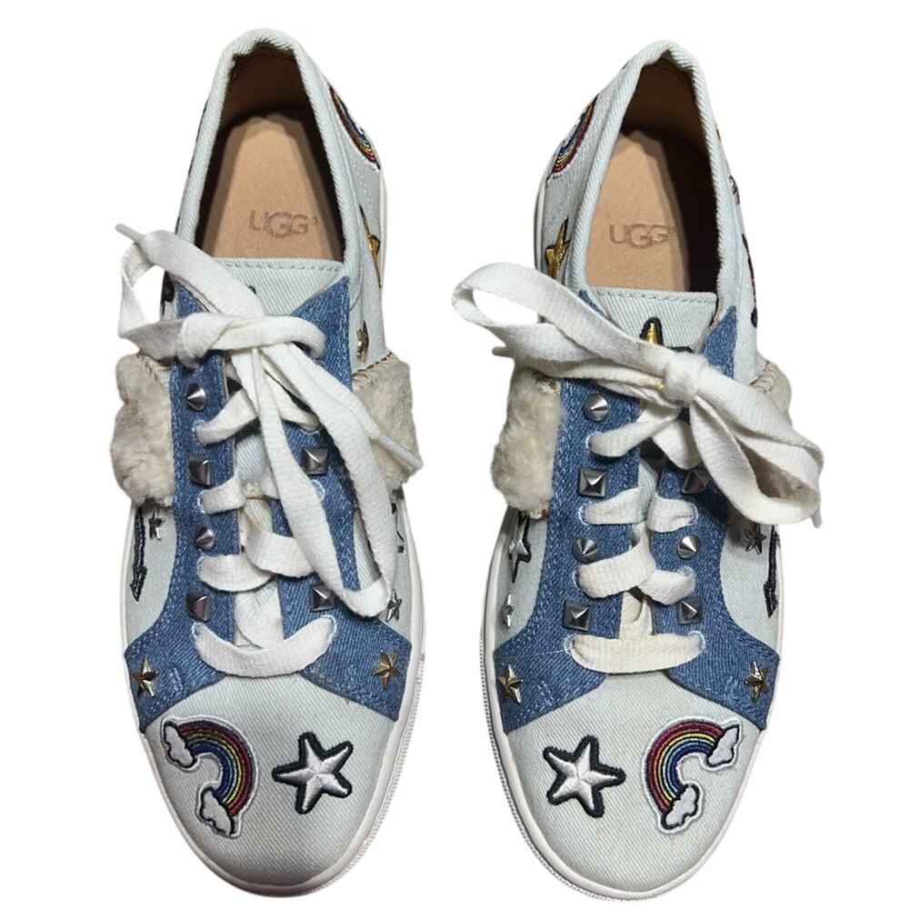 UGG Patch It Bleach Denim Bling platform fashion sneakers